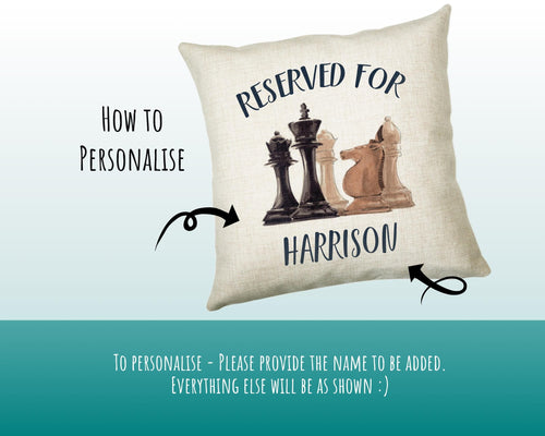 Personalised Chess Reserved For Cushion Gift Printed Name Design Cushion Throw Pillow Gift For Him Her Christmas Gift CS354