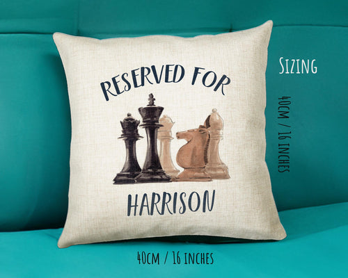 Personalised Chess Reserved For Cushion Gift Printed Name Design Cushion Throw Pillow Gift For Him Her Christmas Gift CS354