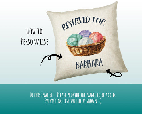 Personalised Knitting Reserved For Cushion Gift Printed Name Design Cushion Throw Pillow Gift For Him Her Christmas Gift CS353