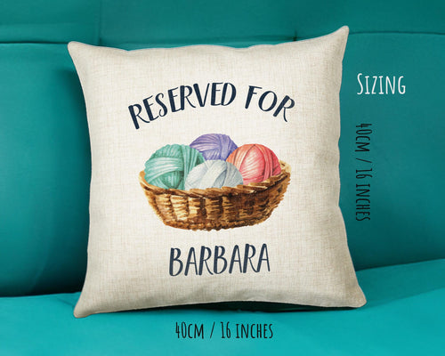 Personalised Knitting Reserved For Cushion Gift Printed Name Design Cushion Throw Pillow Gift For Him Her Christmas Gift CS353