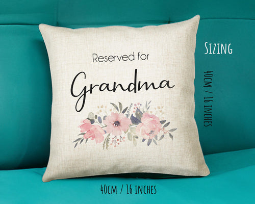 Personalised Reserved For Grandma Cushion Gift Printed Name Design - Cushion Throw Pillow Gift For Nan Nanny Granny Christmas Gift CS053