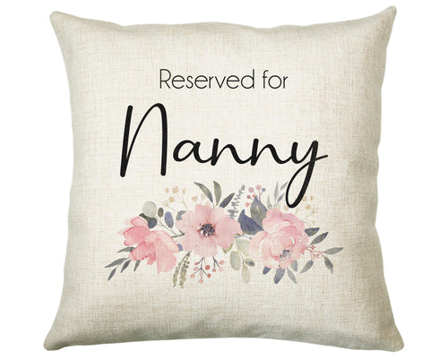 Personalised Reserved For Nanny Cushion Gift Printed Name Design - Cushion Throw Pillow Gift For Nan Grandma Granny Christmas Gift CS052