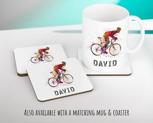 Personalised Cycling Cushion Gift Boys Girls Bedroom Printed Name Design - Birthday Pillow Gift Sport Competition Decor  CS271
