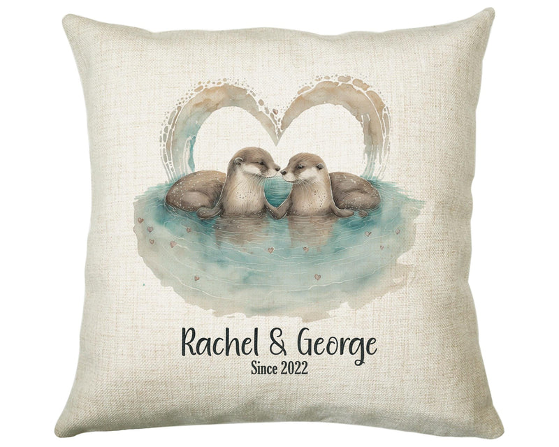 Personalised Valentines Day Otters Cushion Gift - Otterly In Love Cushion Throw Pillow Gift For Him Her Boyfriend Girlfriend Gift CS518