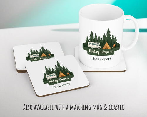 Personalised Caravan Camping Lovers Cushion Gift Forest Trees Design For Caravan Motorhome Owners Enthusiasts CS198