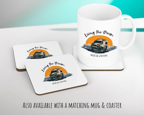 Personalised Caravan Camping Lovers Cushion Gift Mountains Sunset Design For Caravan Motorhome Owners Enthusiasts CS197