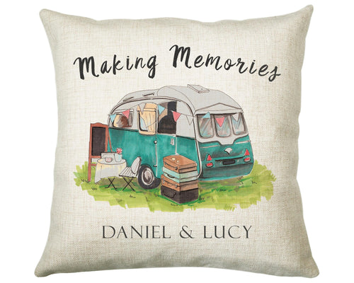 Personalised Caravan Camping Lovers Cushion Gift Shabby Chic Design For Caravan Motorhome Owners Enthusiasts CS196