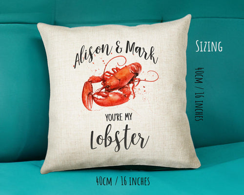 Personalised 2nd Anniversary Cushion Gift - You're My Lobster Cushion - Wedding Anniversary Friends Throw Pillow Gift For Him Her Gift CS116