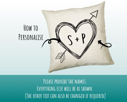 Personalised Valentines Day Couples Cushion Gift Printed Name Design - Cushion Throw Pillow Gift For Him Her Boyfriend Girlfriend Gift CS114