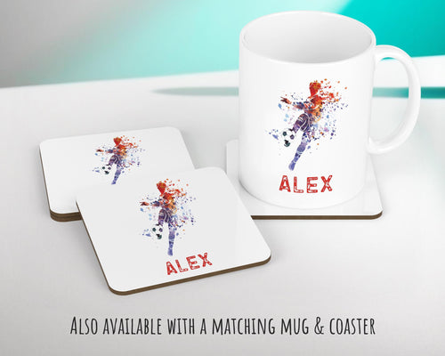 Personalised Football Cushion Gift Printed Name Design - Custom Sport Decor CS287