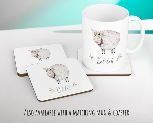 Personalised Sheep Cushion Gift Printed Name Design - Pillow Gift For Girls Boys Nursery Bedroom Farm Animal Decor Birthday Gift CS283