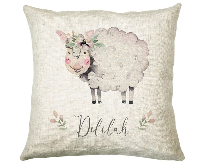 Personalised Sheep Cushion Gift Printed Name Design - Pillow Gift For Girls Boys Nursery Bedroom Farm Animal Decor Birthday Gift CS283