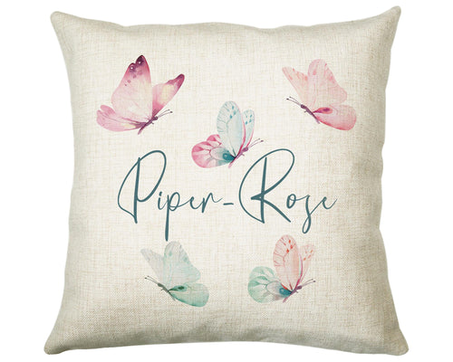 Personalised Butterfly Cushion Magical Gift Printed Name Design - Pillow Gift For Girls Bedroom Decor Mothers Day Birthday Gift CS262