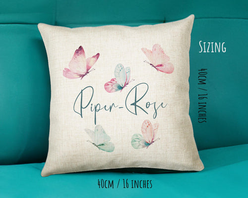 Personalised Butterfly Cushion Magical Gift Printed Name Design - Pillow Gift For Girls Bedroom Decor Mothers Day Birthday Gift CS262