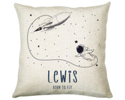 Personalised Rocket Astronaut Cushion Gift Printed Name Design - Pillow Gift For Girls Boys Nursery Bedroom Decor Gift CS452