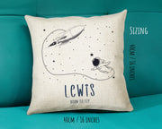 Personalised Rocket Astronaut Cushion Gift Printed Name Design - Pillow Gift For Girls Boys Nursery Bedroom Decor Gift CS452