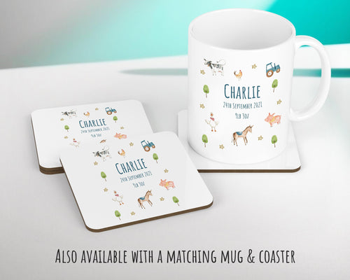 Personalised Farm Animal Cushion Gift Printed Name Design - Pillow Gift For Girls Boys Nursery Bedroom Farmyard Decor Birthday Gift CS298