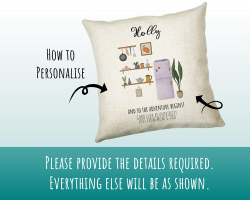 Personalised University Moving Day Name Cushion Gift Printed Name Design - Cushion Throw Pillow Gift For Plant Lover Christmas Gift CS377