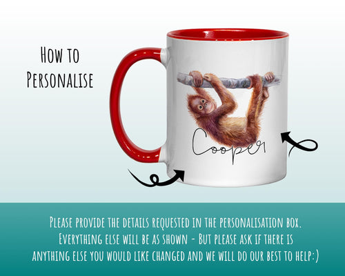 Personalised Monkey Coffee Mug MGZ066