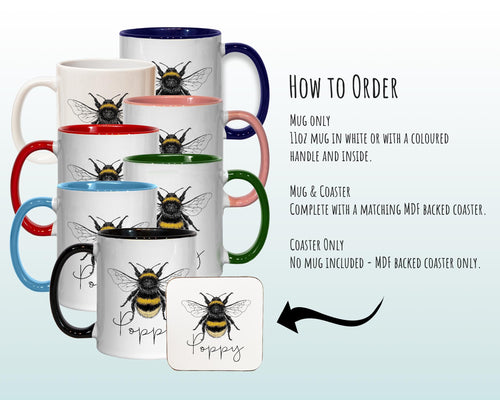 Personalised Bumble Bee Coffee Mug MGZ038