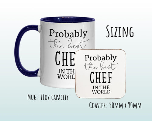 Probably The Best Chef In The World 11oz Coffee Mug Tea Gift Idea For Restaurant Kitchen Staff Worker Cooking Cook Sous Head Chef MG0423