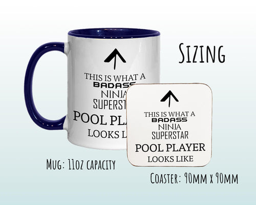 This Is What A Badass Pool Player Looks Like 11oz Coffee Mug Tea Gift Idea For Pub Pool Club Team Player Billiards Game MG0763