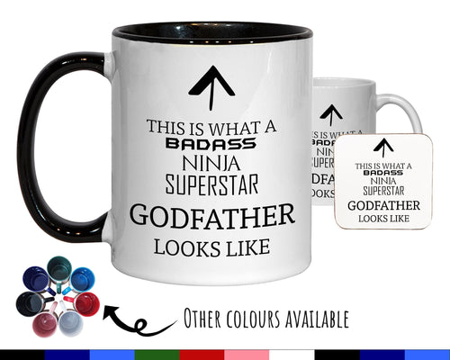 This Is What A Badass Godfather Looks Like 11oz Coffee Mug Tea Gift Idea For Godparent Christening Naming Ceremony Uncle Family MG0717