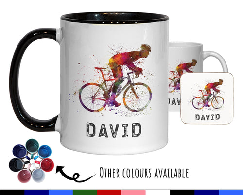 Personalised Cycling Mug Gift - Great Gift for Cyclists - Bike Mug - Cycling Gifts for Men - Road Bicycle Bike Biker Design MGZ271