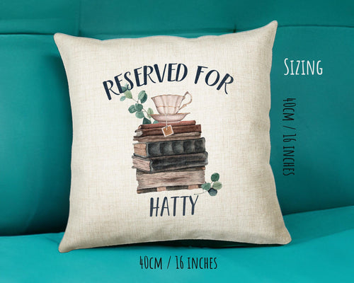 Personalised Book Reading Reserved For Cushion Gift Printed Name Design - Cushion Throw Pillow Gift For Him Her Christmas Gift CS334