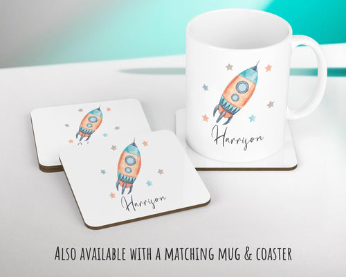 Personalised Space Rocket Cushion Gift Printed Name Design - Pillow Gift For Girls Boys Nursery Bedroom Decor Gift CS249