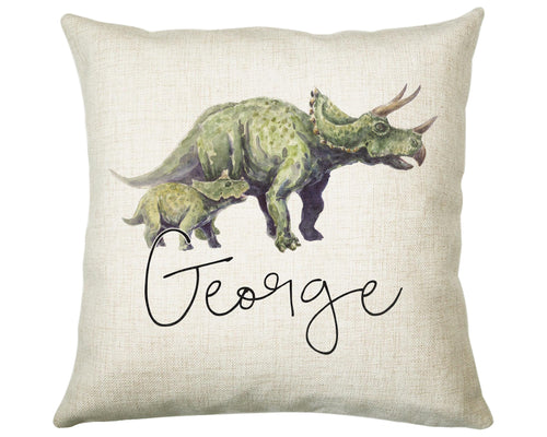 Personalised Dinosaur Cushion Gift Printed Name Design - Cushion Throw Pillow Gift For Boy Girl Kids Bedroom Birthday Christmas Gift CS166