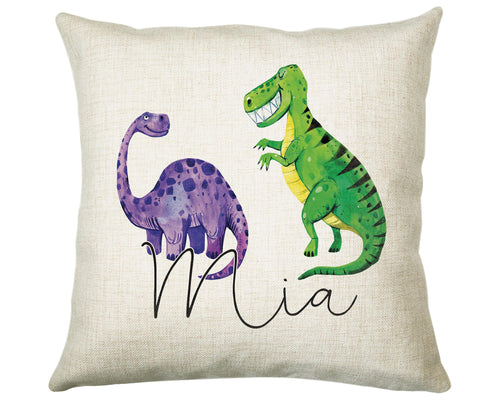 Personalised Dinosaur Cushion Gift Printed Name Design - Cushion Throw Pillow Gift For Boy Girl Kids Bedroom Birthday Christmas Gift CS165