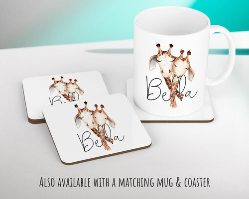 Personalised Giraffe Cushion Gift Printed Name Design - Cushion Throw Pillow Gift For Mum Dad Friend Bedroom Birthday Christmas Gift CS073