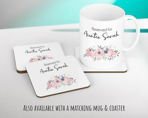 Personalised Reserved For Auntie Cushion Gift Printed Name Design - Cushion Throw Pillow Gift For Aunt Great Aunty Christmas Gift CS054
