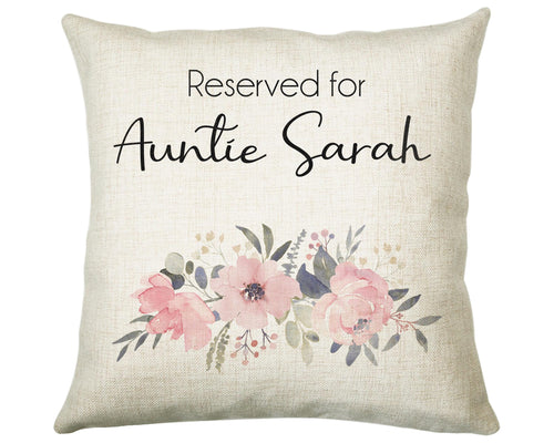 Personalised Reserved For Auntie Cushion Gift Printed Name Design - Cushion Throw Pillow Gift For Aunt Great Aunty Christmas Gift CS054