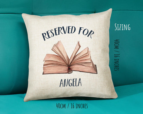 Personalised Book Reading Reserved For Cushion Gift Printed Name Design - Cushion Throw Pillow Gift For Him Her Christmas Gift CS333