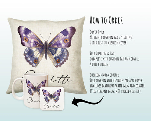 Personalised Butterfly Cushion Magical Gift Printed Name Design - Pillow Gift For Sitting Room Bedroom Decor  Birthday Christmas Gift CS486