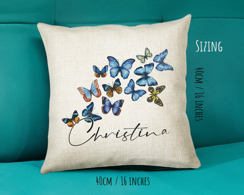 Personalised Butterfly Cushion Magical Gift Printed Name Design - Pillow Gift For Sitting Room Bedroom Decor  Birthday ChristmasGift CS485