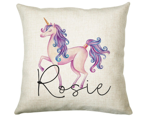 Personalised Unicorn Cushion Gift Printed Name Design - Cushion Throw Pillow Gift For Girls Nursery Bedroom Birthday Christmas Gift CS035