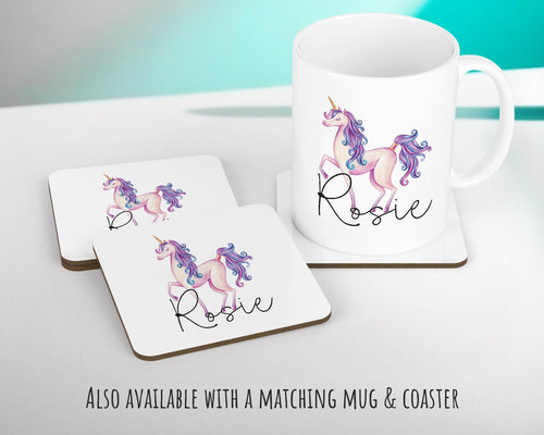 Personalised Unicorn Cushion Gift Printed Name Design - Cushion Throw Pillow Gift For Girls Nursery Bedroom Birthday Christmas Gift CS035