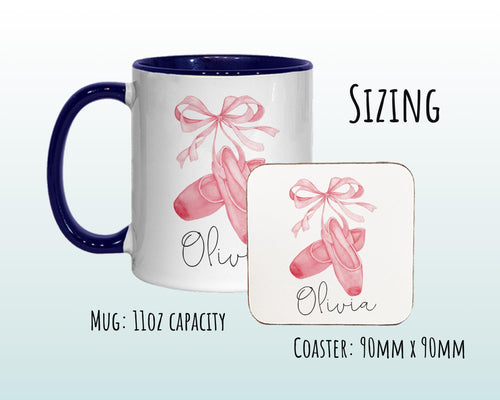 Personalised Ballet Gift Mug - Ceramic Coffee Tea Hot Chocolate Pink Mug for Ballet Dance Dancers MG0837