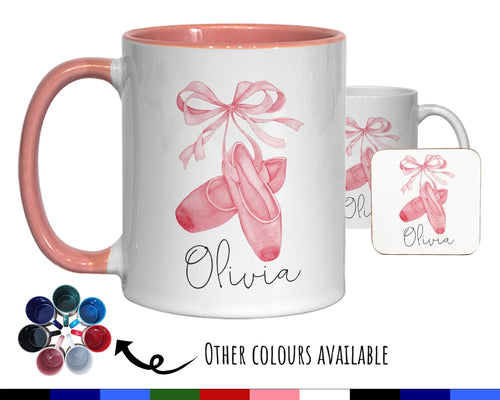 Personalised Ballet Gift Mug - Ceramic Coffee Tea Hot Chocolate Pink Mug for Ballet Dance Dancers MG0837