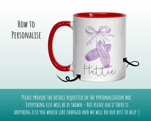 Personalised Ballet Gift Mug - Ceramic Coffee Tea Hot Chocolate Purple Mug for Ballet Dance Dancers MG0838