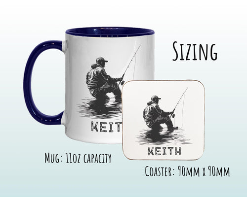 Personalised Fishing Gift Mug - Ceramic Coffee Tea Hot Chocolate Mug Fishing Gift for Fishing Lovers - Secret Santa Gift Idea for Him MG0845