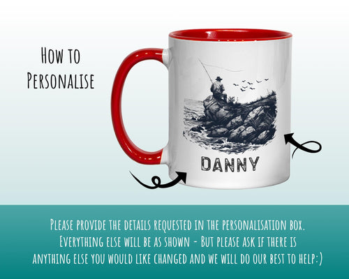 Personalised Fishing Gift Mug - Ceramic Coffee Tea Hot Chocolate Mug Fishing Gift for Fishing Lovers - Secret Santa Gift Idea for Him MG0846