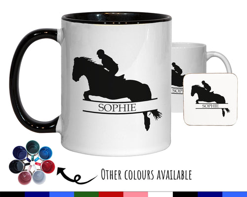 Personalised Horse Jumping Gift Mug - Ceramic Coffee Tea Hot Chocolate Mug Gift for Horse Lovers - Secret Santa Gift for Horse Rider MG0855