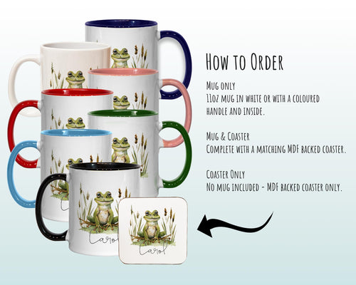 Personalised Frog Gift Mug - Ceramic Coffee Tea Hot Chocolate Mug Gift for Frog Lovers - Secret Santa Gift for Fans of Ponds Wildlife MG0860