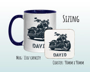 Personalised Motorbike Gift Mug - Ceramic Coffee Tea Hot Chocolate Mug Gift for Motorcycle Lovers - Secret Santa Gift for Bike Rider MG0862