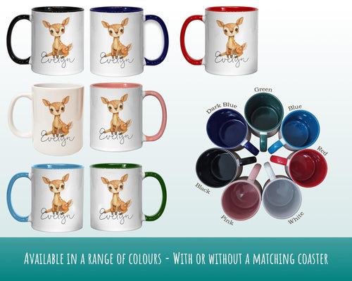 Personalised Deer Gift Mug - Ceramic Coffee Tea Hot Chocolate Mug Gift Baby Deer Lovers - Secret Santa Gift for Wildlife Animal Lover MG0864