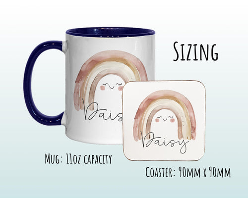 Personalised Pastel Rainbow Gift Mug - Ceramic Coffee Tea Hot Chocolate Mug Gift for Kids Girl Boy - Secret Santa Gift Happy Smiles MG0865